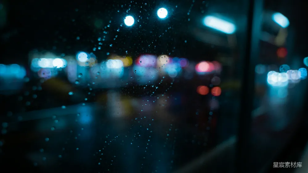 高清摄影 夜晚城市街道的一张模糊照片