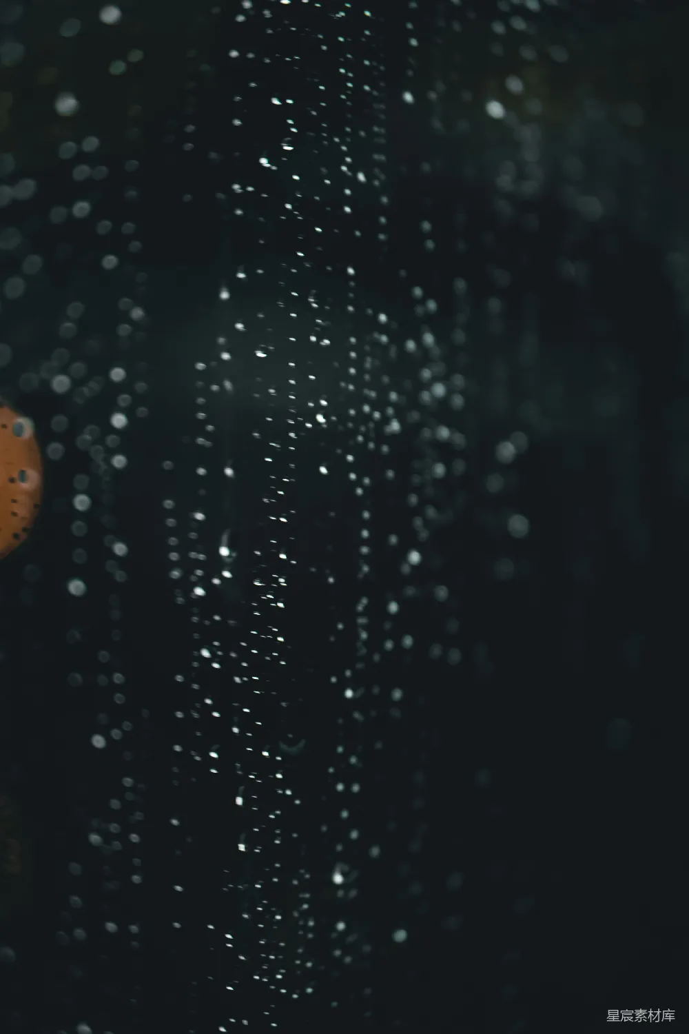 高清摄影 雨天中一个交通信号灯的特写
