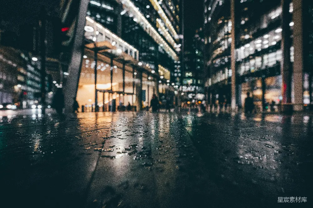 高清摄影 夜晚的湿路