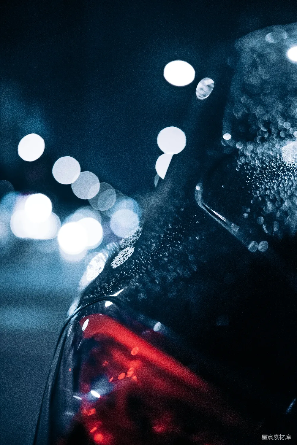 高清摄影 夜晚汽车大灯的特写