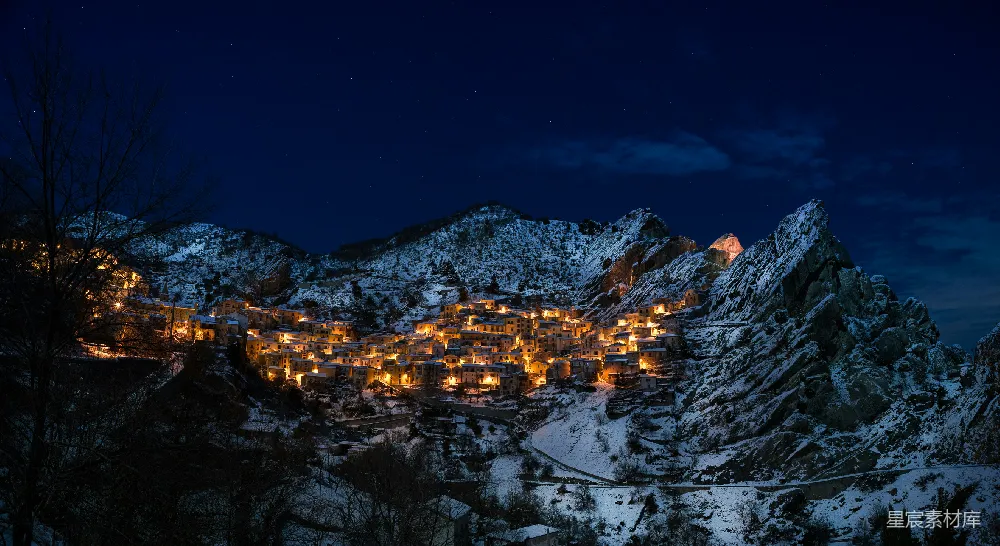 高清摄影 夜登高山