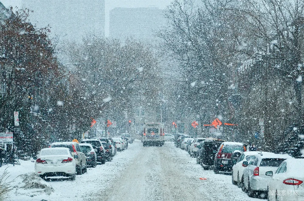 高清摄影 雪地公路