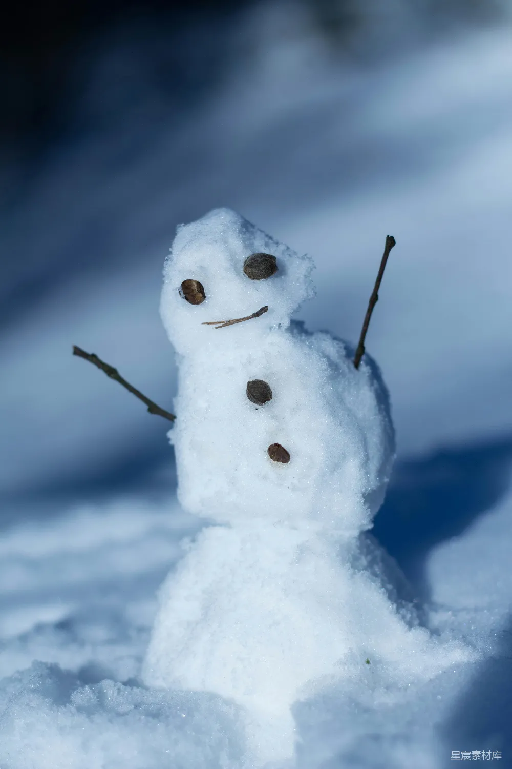 高清摄影 雪人特写照片