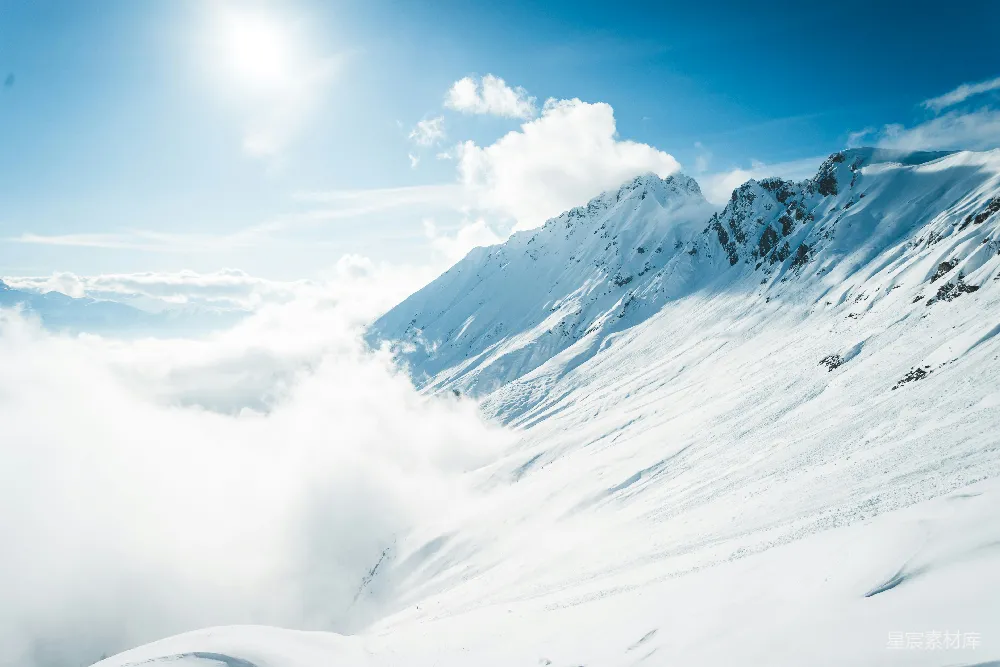 高清摄影 白天雪山