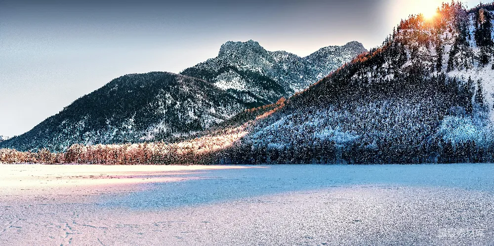 高清摄影 山脉和雪地风光照片