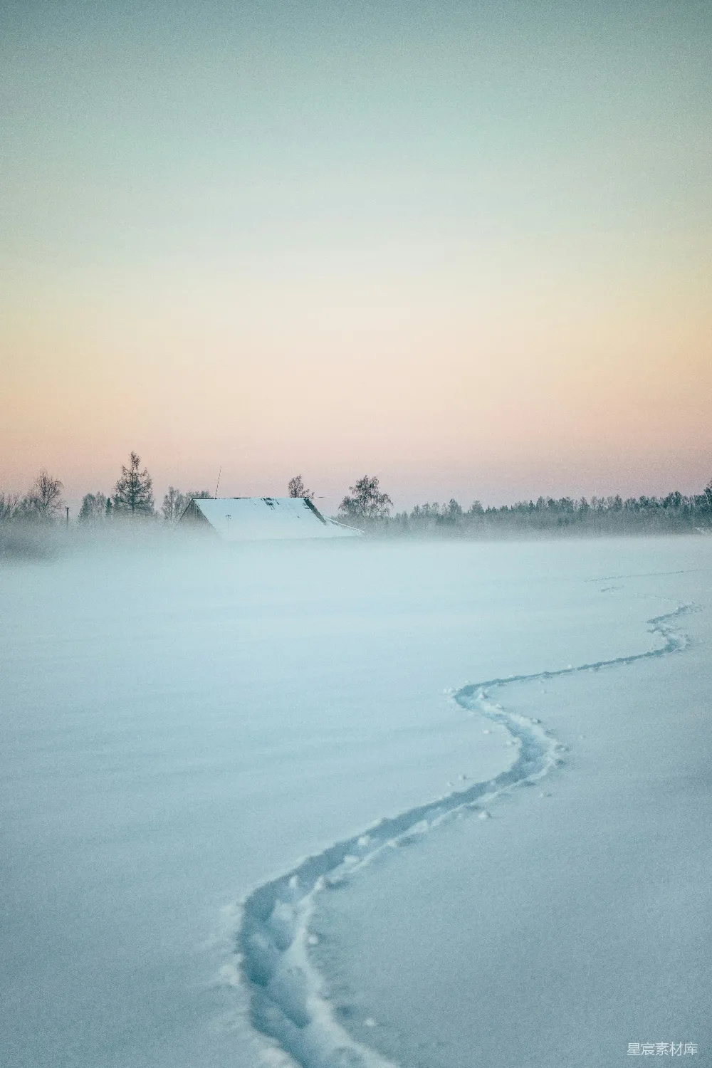 高清摄影 在皑皑白雪上行进