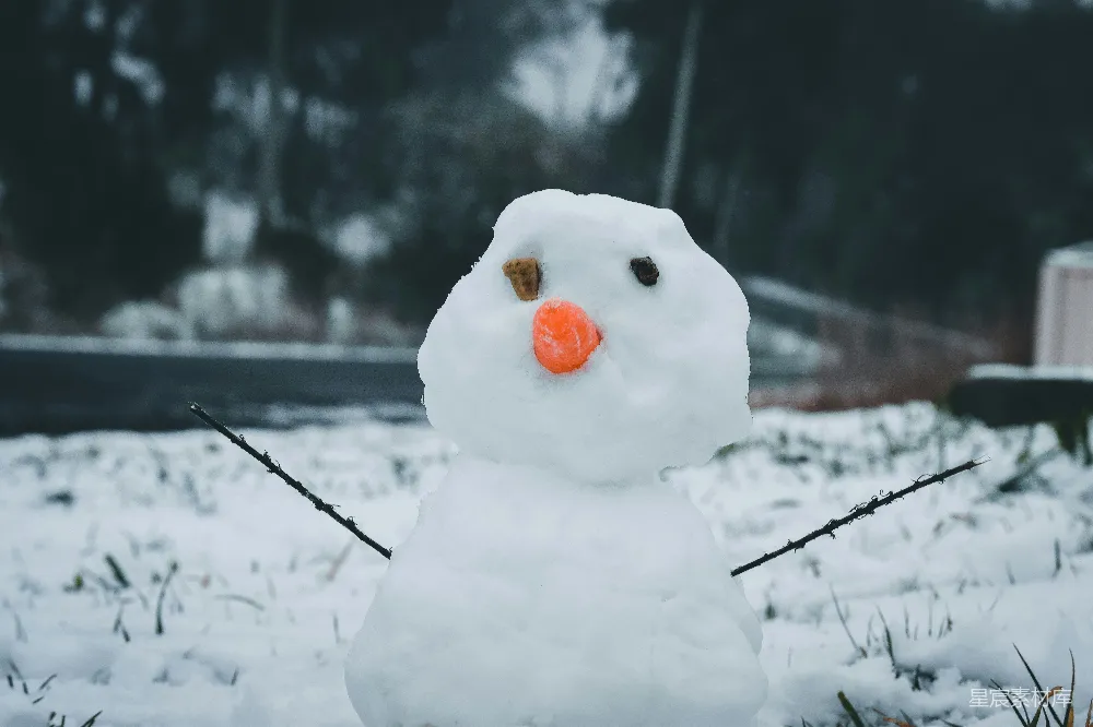 高清摄影 黑绳围裹的雪人