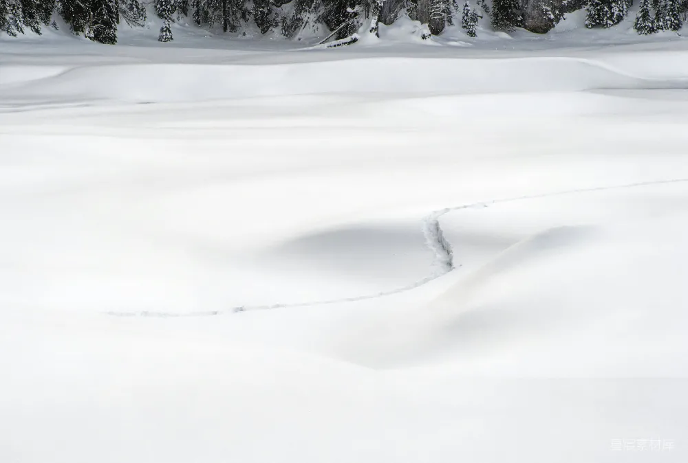 高清摄影 滑雪者在雪覆盖的斜坡上滑下