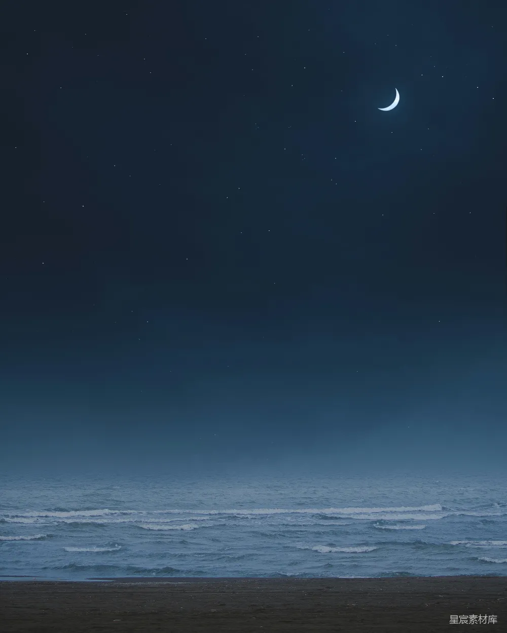高清摄影 夜空中闪烁的水面