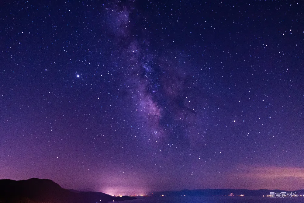 高清摄影 星夜下的山影