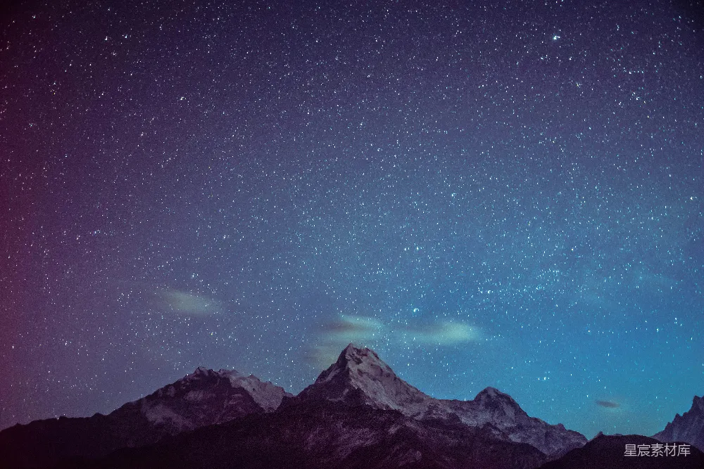 高清摄影 夜空下冰山寒冷