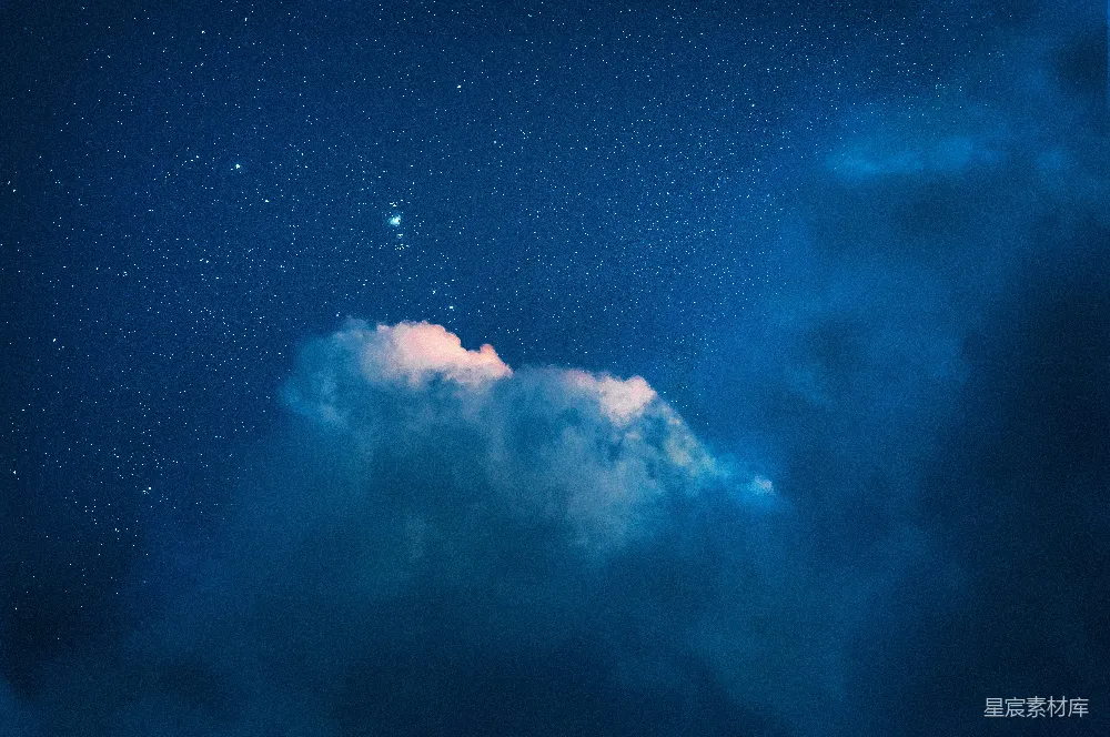 高清摄影 蓝白星空夜空