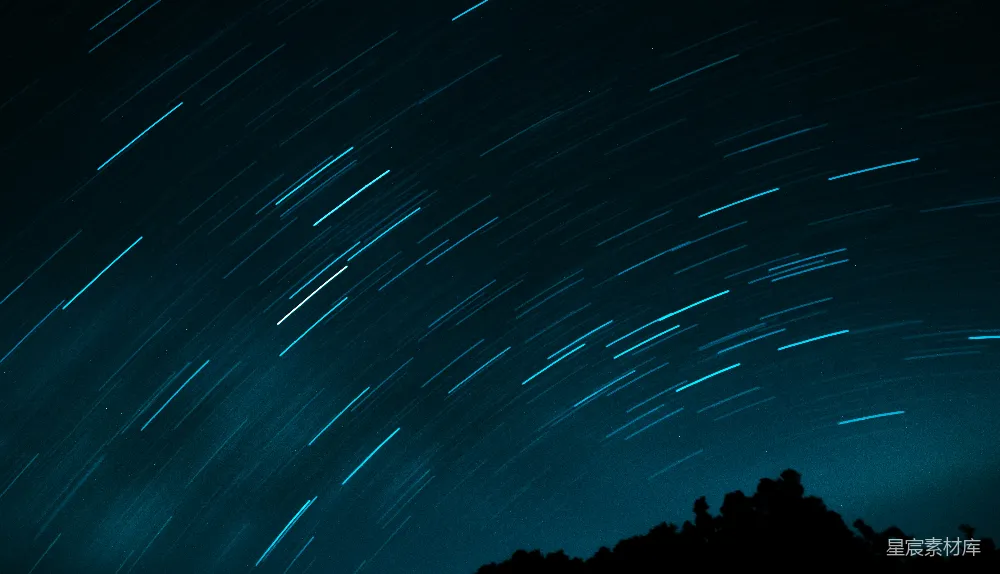 高清摄影 夜空中的星星与蓝天