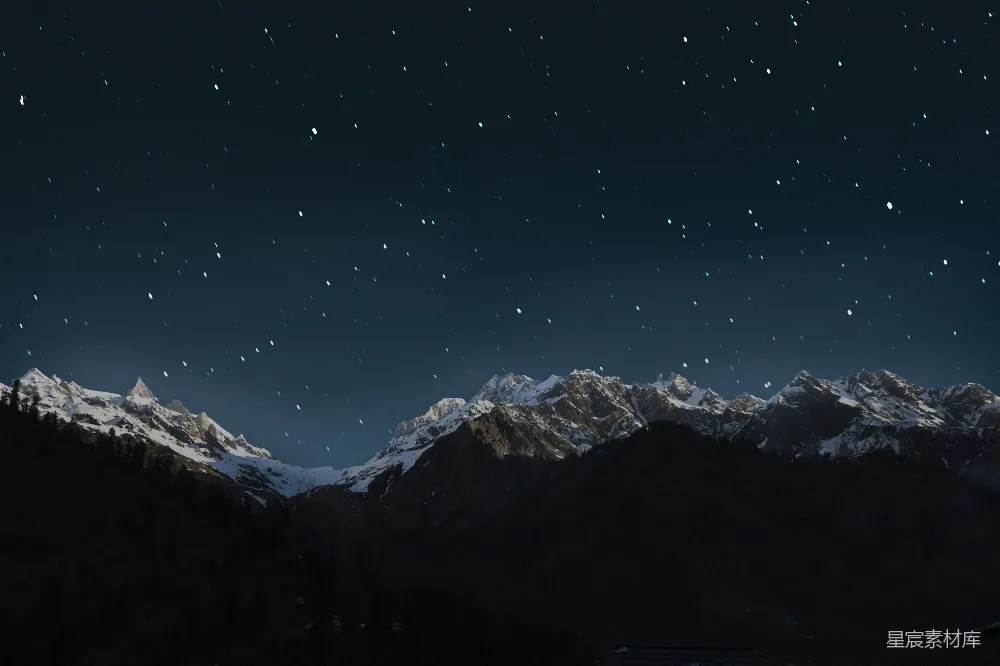 高清摄影 夜晚的山景
