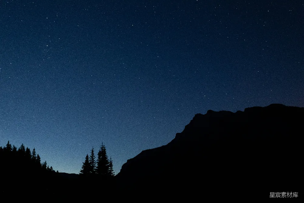 高清摄影 夜晚山林的轮廓