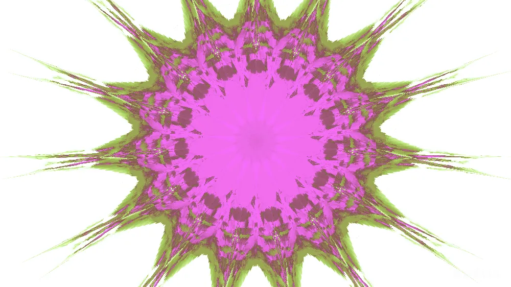 高清摄影 粉红和绿色的 fractal 星 Burst 图案