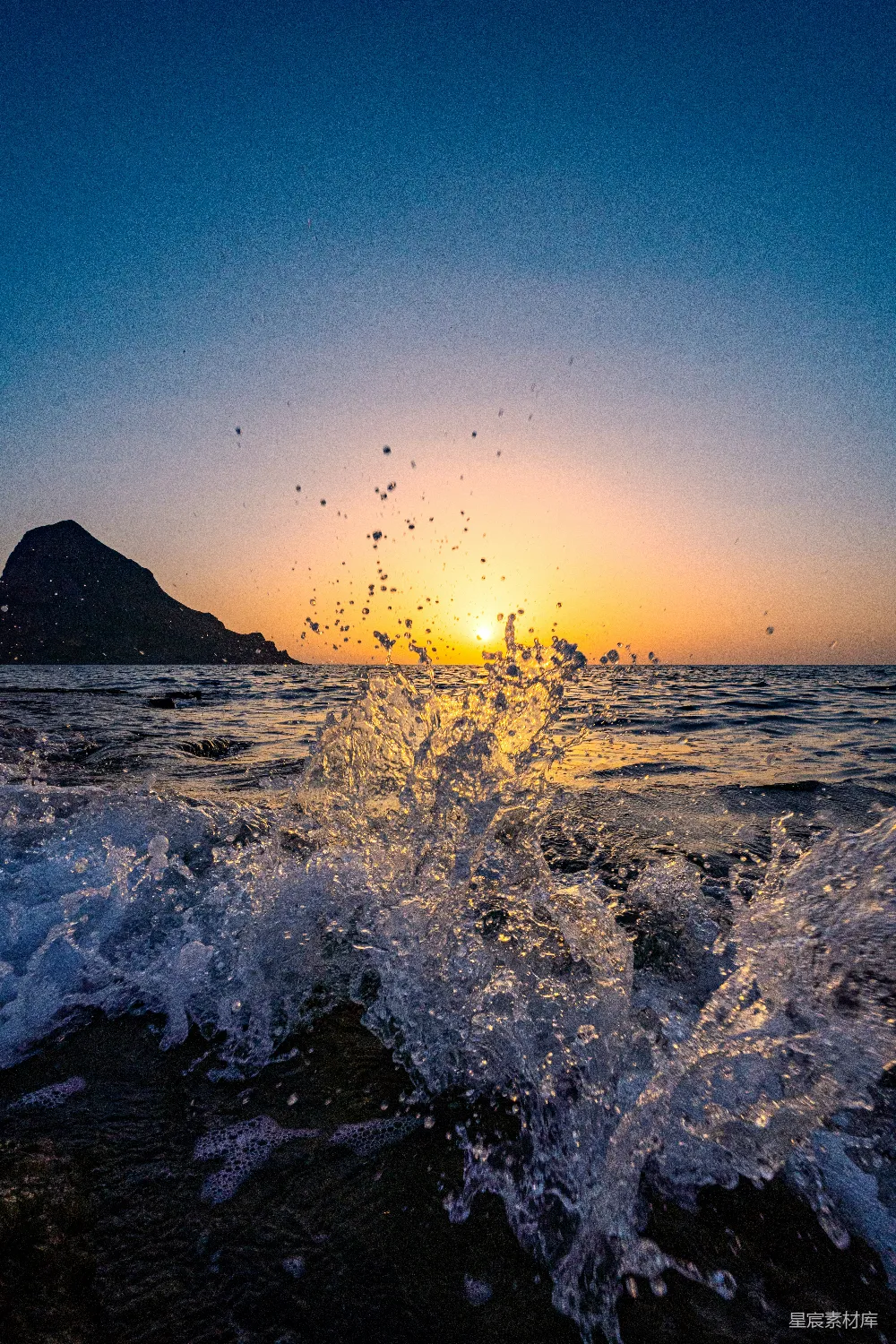 高清摄影 海滩上的夕阳