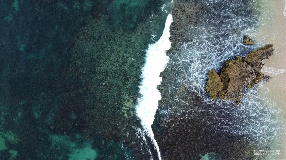 高清摄影 海边和海洋的一处俯瞰景象