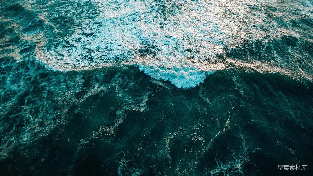 高清摄影 海底暗流中波涛汹涌的 aerial 视角