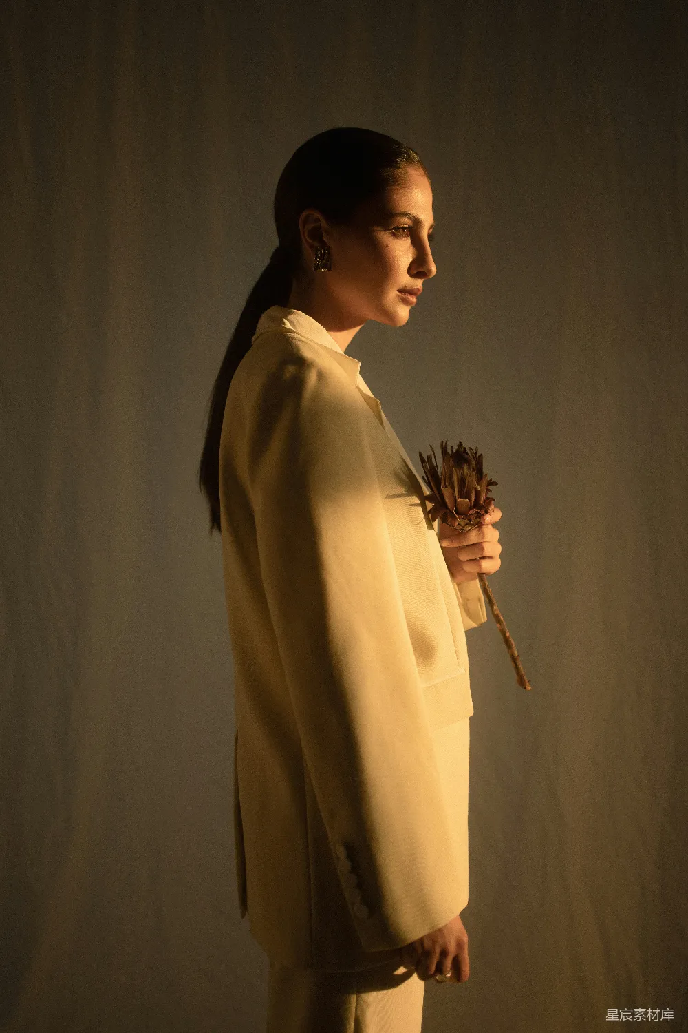 高清摄影 女士手持干花