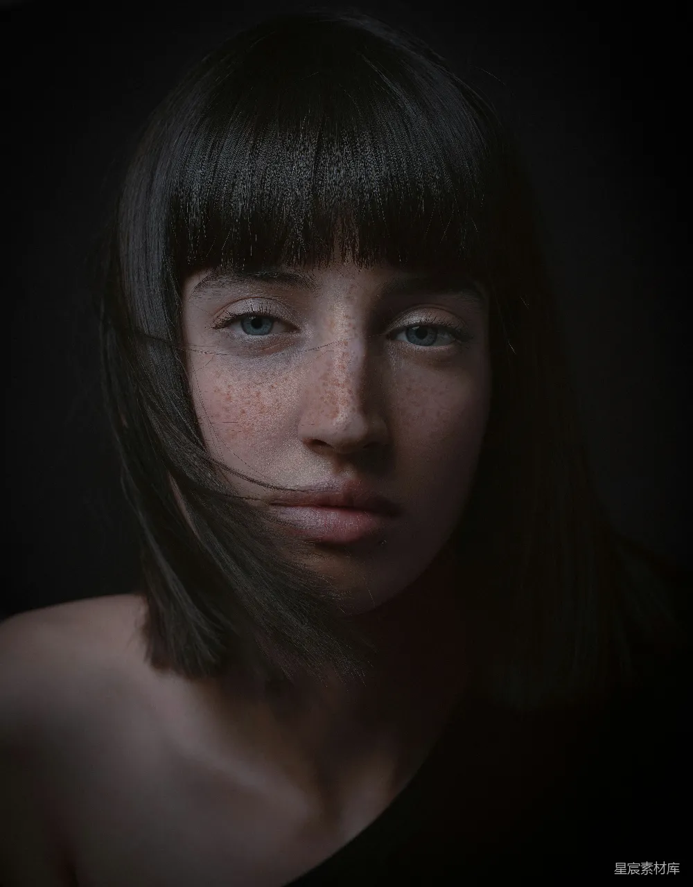 高清摄影 人物 脸上长有雀斑的妇女