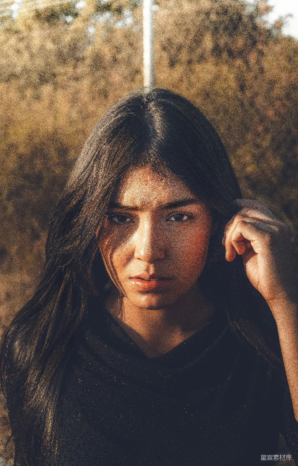 高清摄影 黑色女妖毛衣