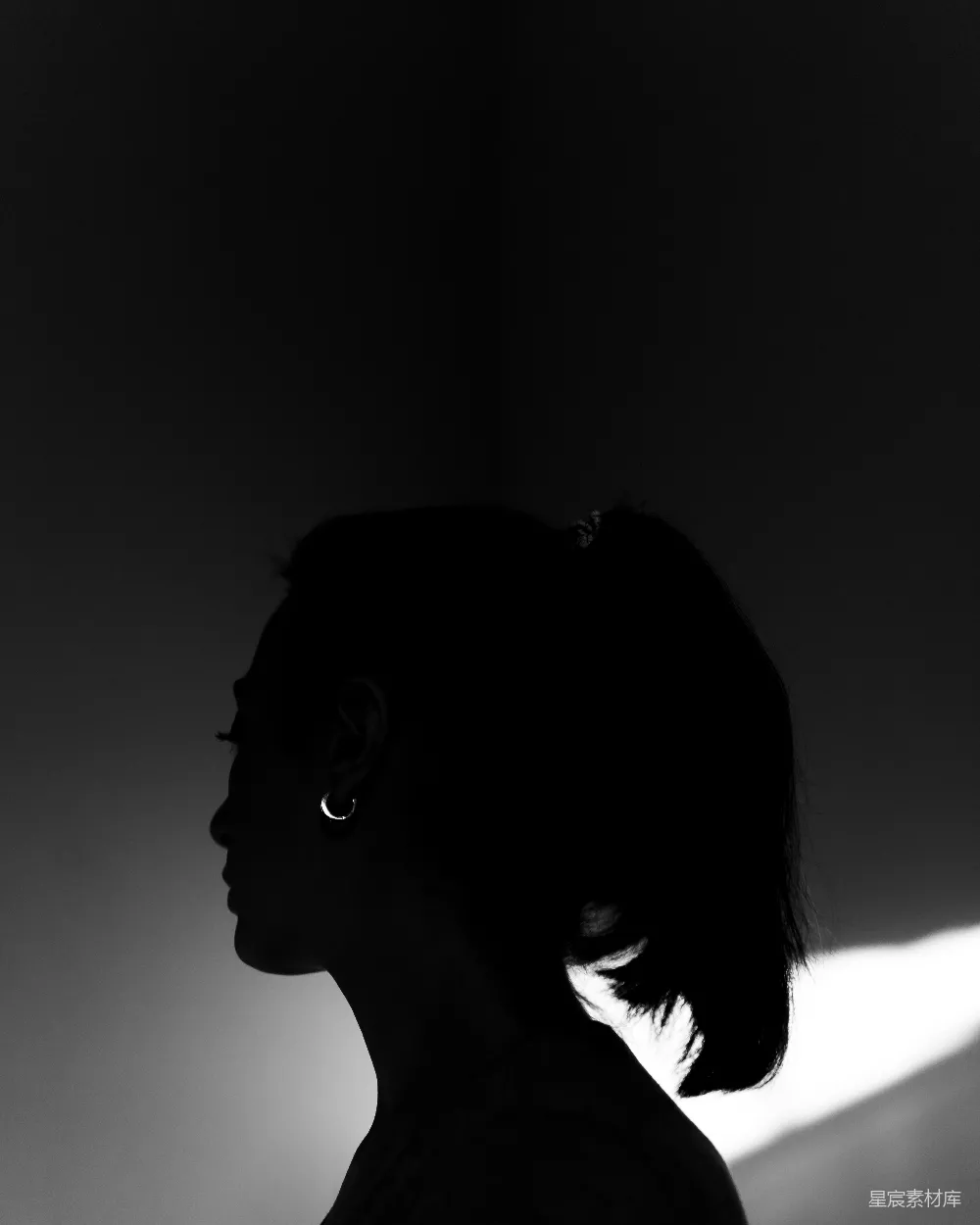 高清摄影 人物 黑发女子的轮廓