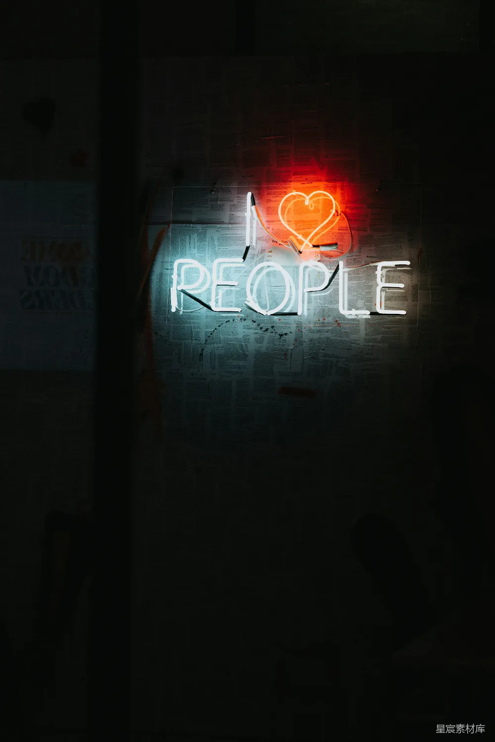 高清摄影 蓝红都爱我， neon 灯光