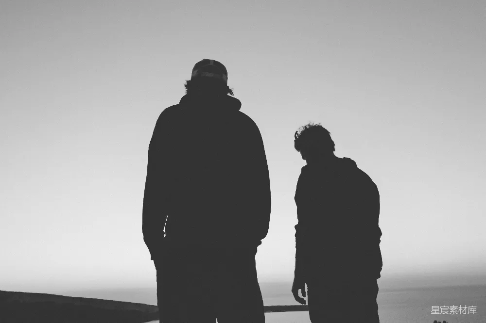 高清摄影 两个男人的轮廓