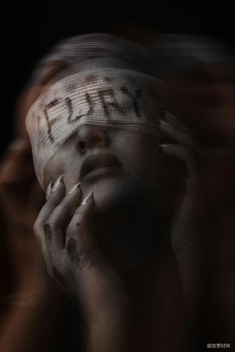 高清摄影  蒙着眼睛的女人