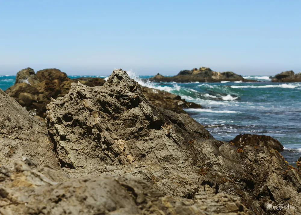 高清摄影 海浪撞击岩石 formation