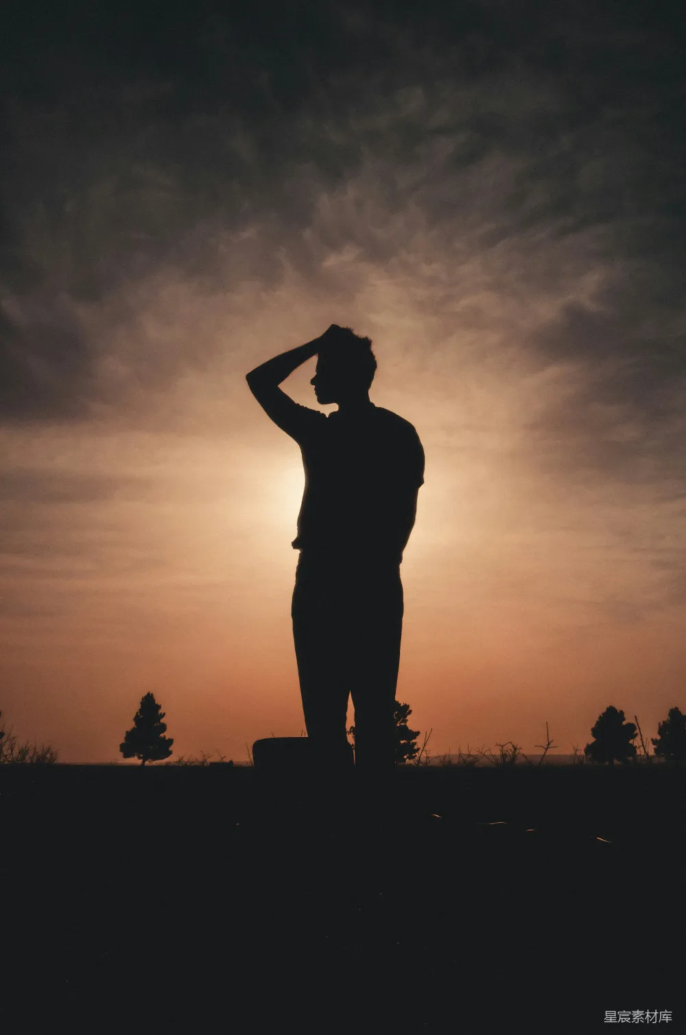 高清摄影  一个男子的轮廓