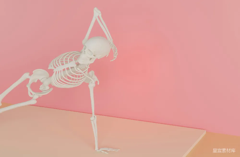 高清摄影 一个 Skeleton 正站在它的后腿上。