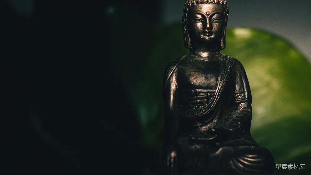 高清摄影 黑底上的黑佛雕像