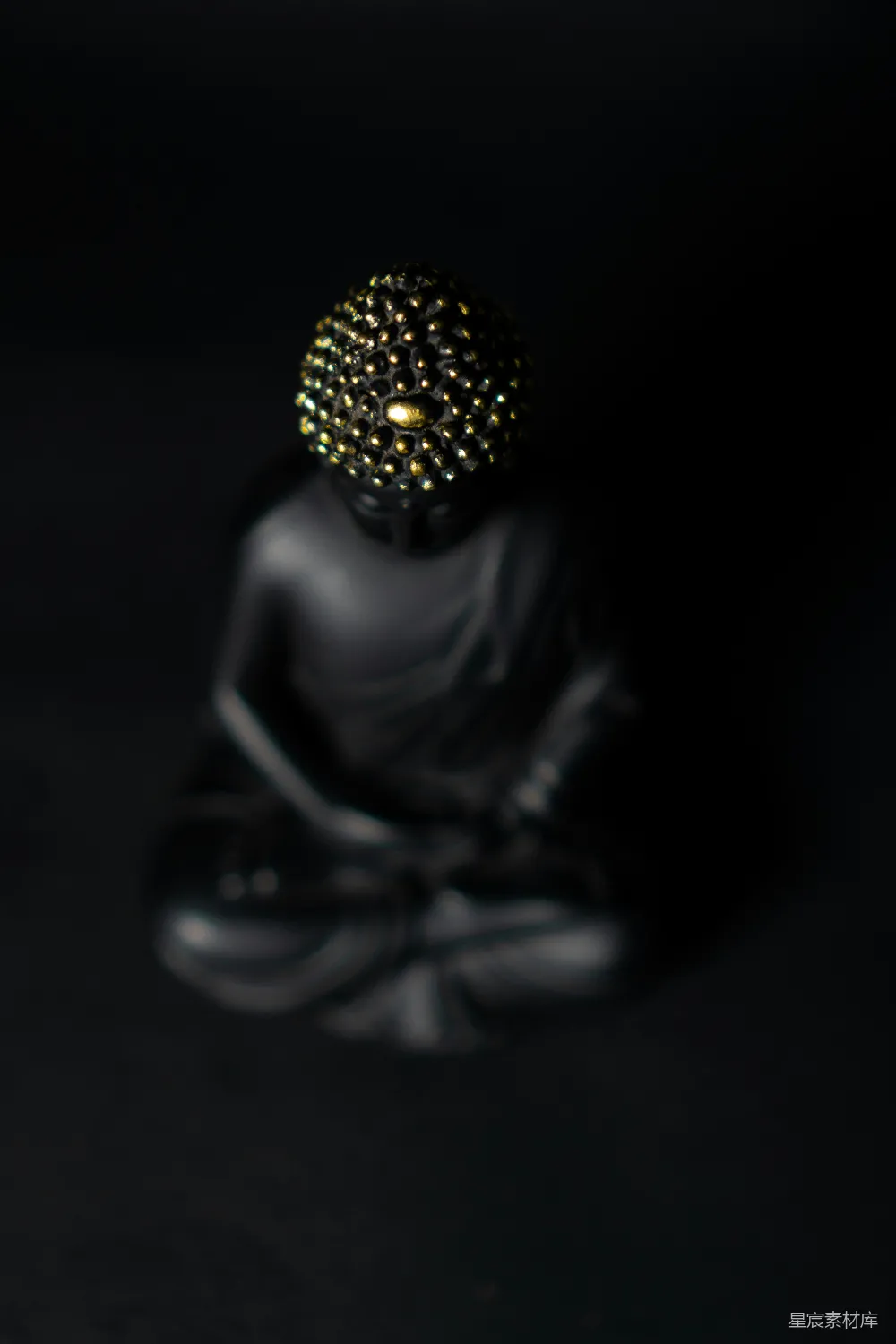 高清摄影 黑金佛像 figurine