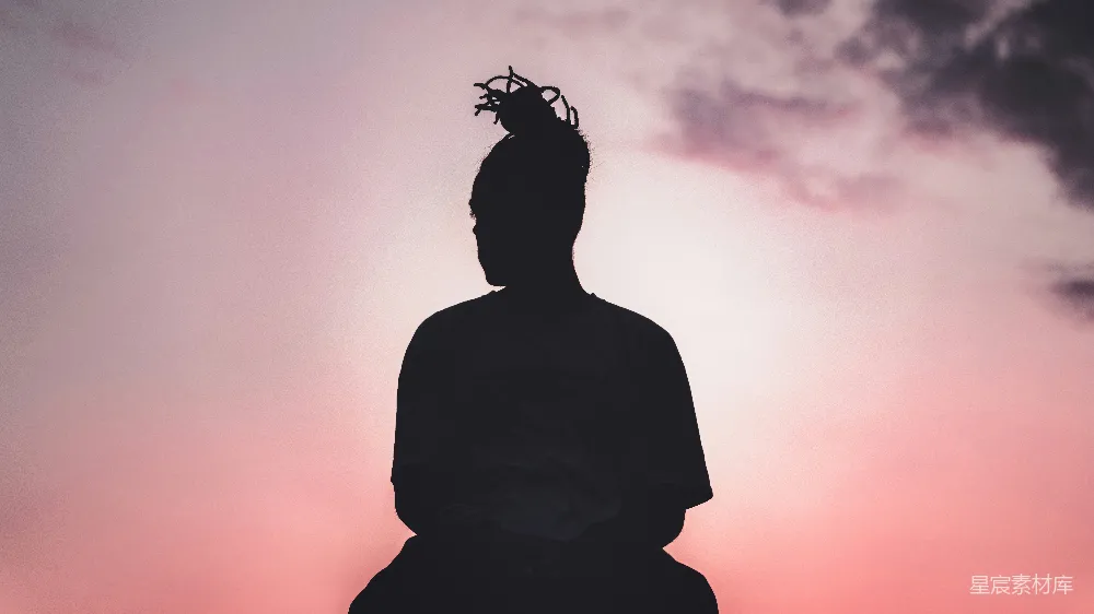 高清摄影 人物 一个戴有发髻的人形轮廓