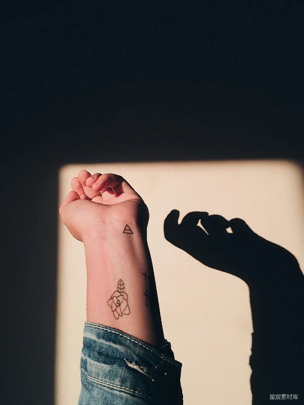 高清摄影 女人有玫瑰纹身