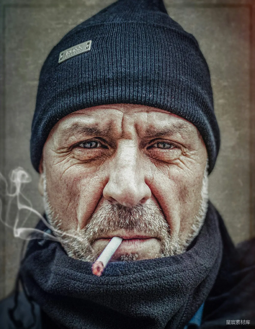 高清摄影 嘴上叼着香烟的男人