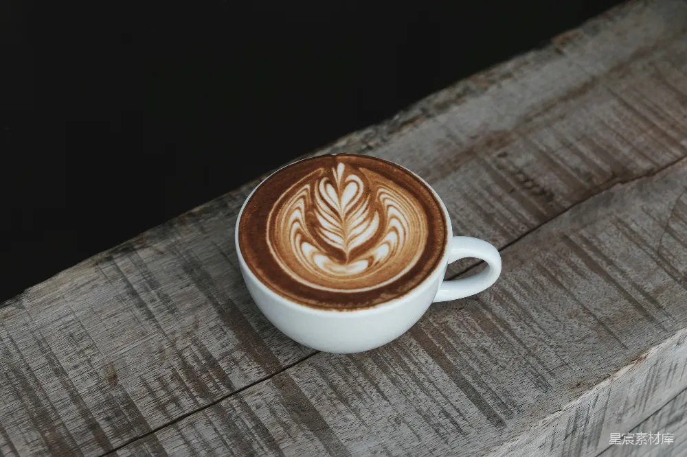 高清摄影 白瓷茶杯中的卡布奇诺