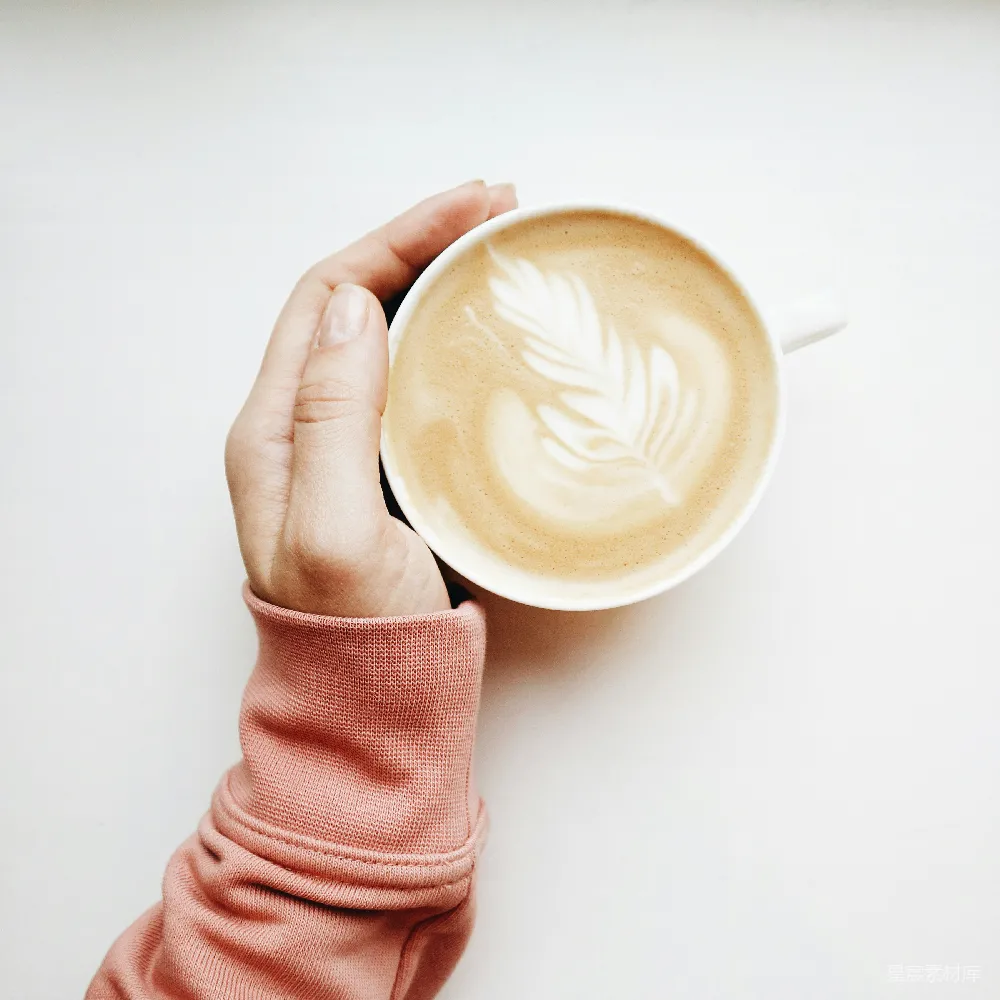 高清摄影 持白 mug 的人