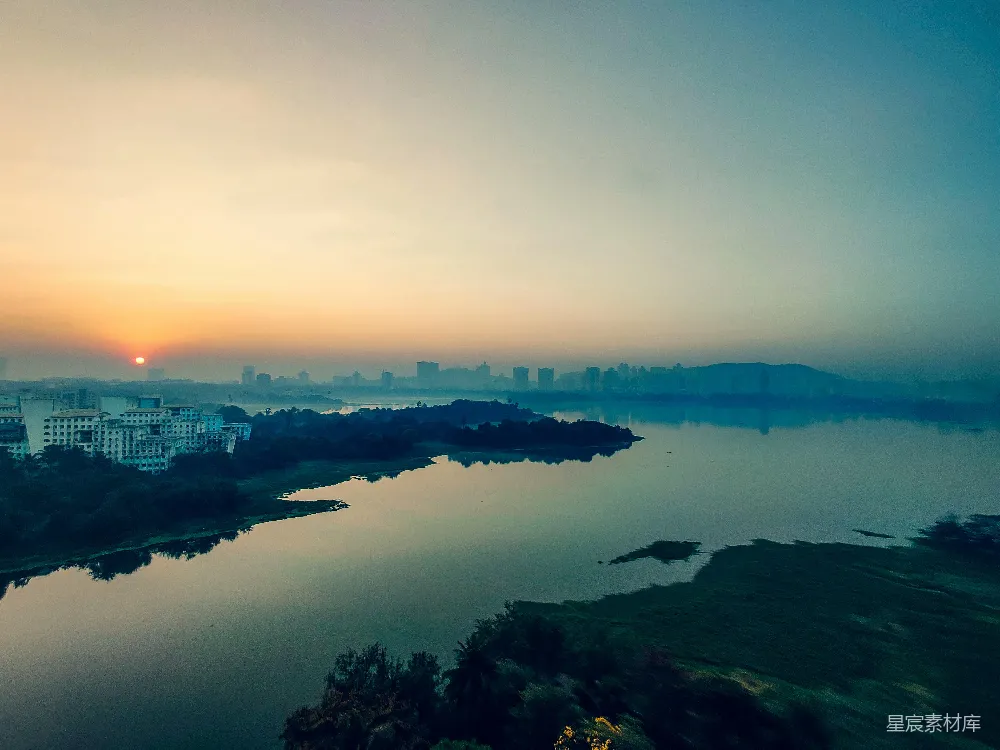 高清摄影 岛上的城市