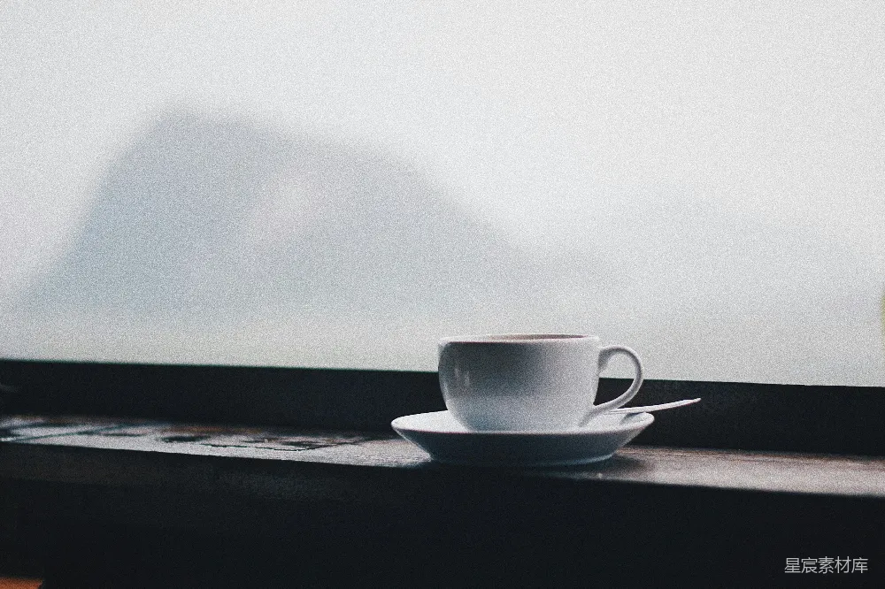 高清摄影 白瓷茶杯配茶碟