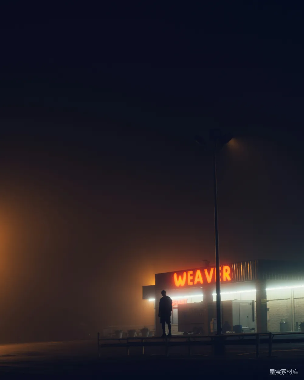 夜晚红白商店招牌