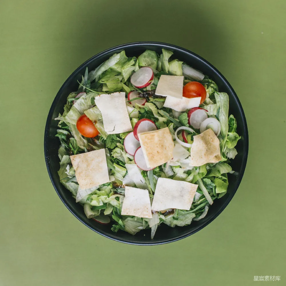 高清摄影  黑碗里的绿 salad