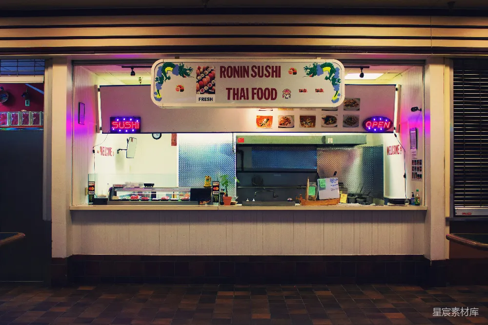 高清摄影  Ron 罗恩 sushi 店铺夜晚