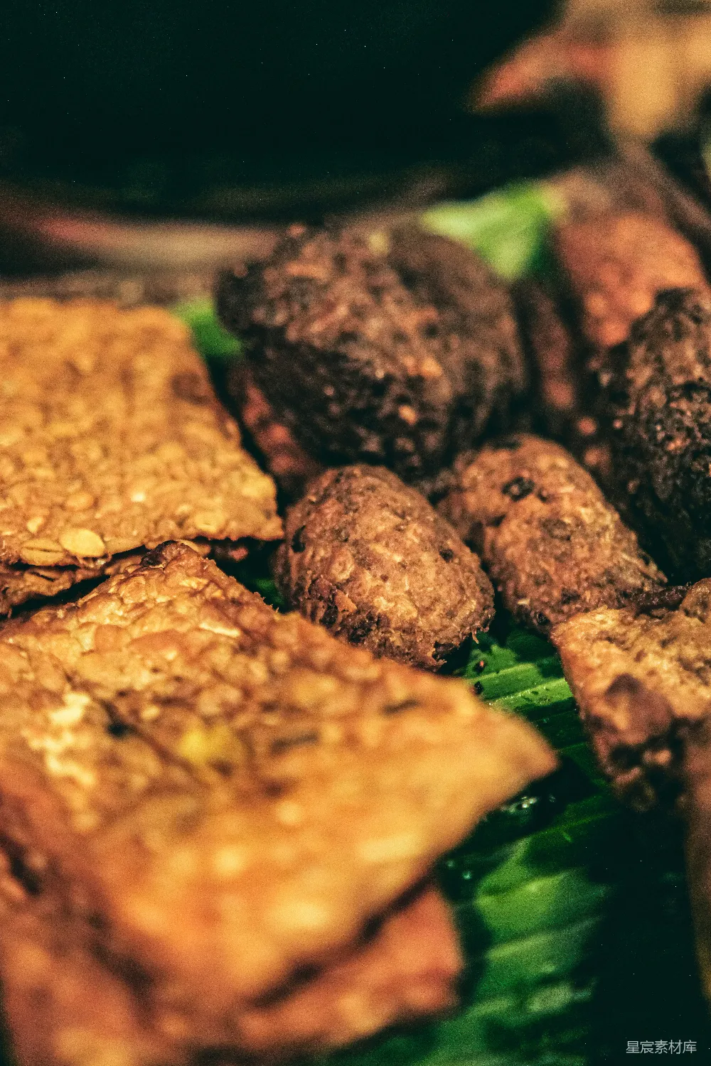 高清摄影 盘中一些食物的特写