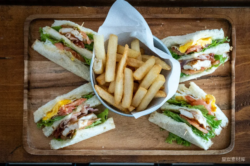 高清摄影  烤薯条和 tacos