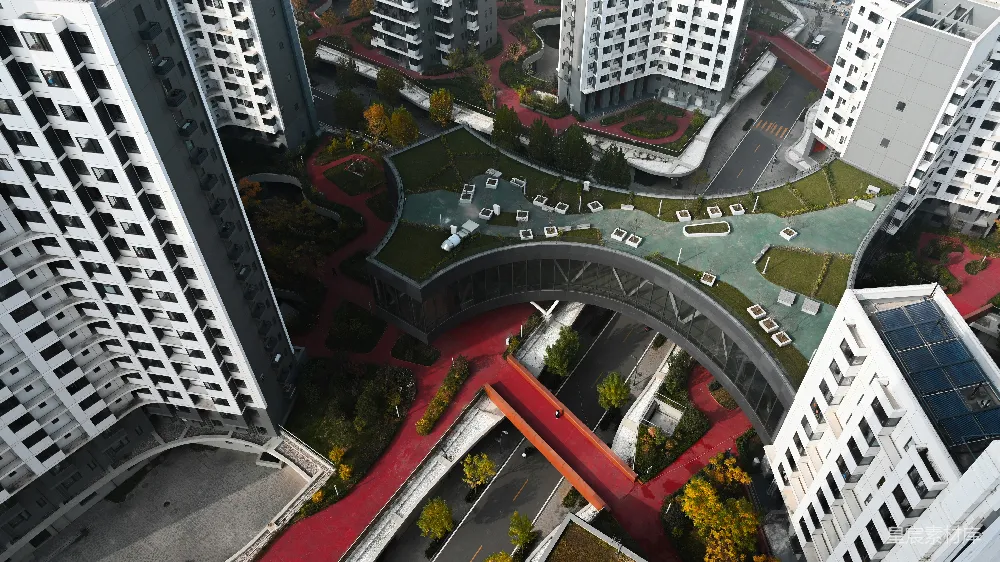 高清摄影 城市上空的俯瞰，高楼林立