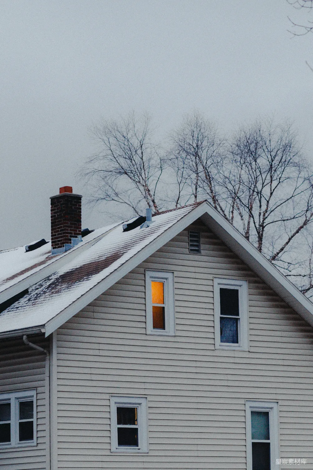 高清摄影  一所白雪覆盖屋顶的白宫