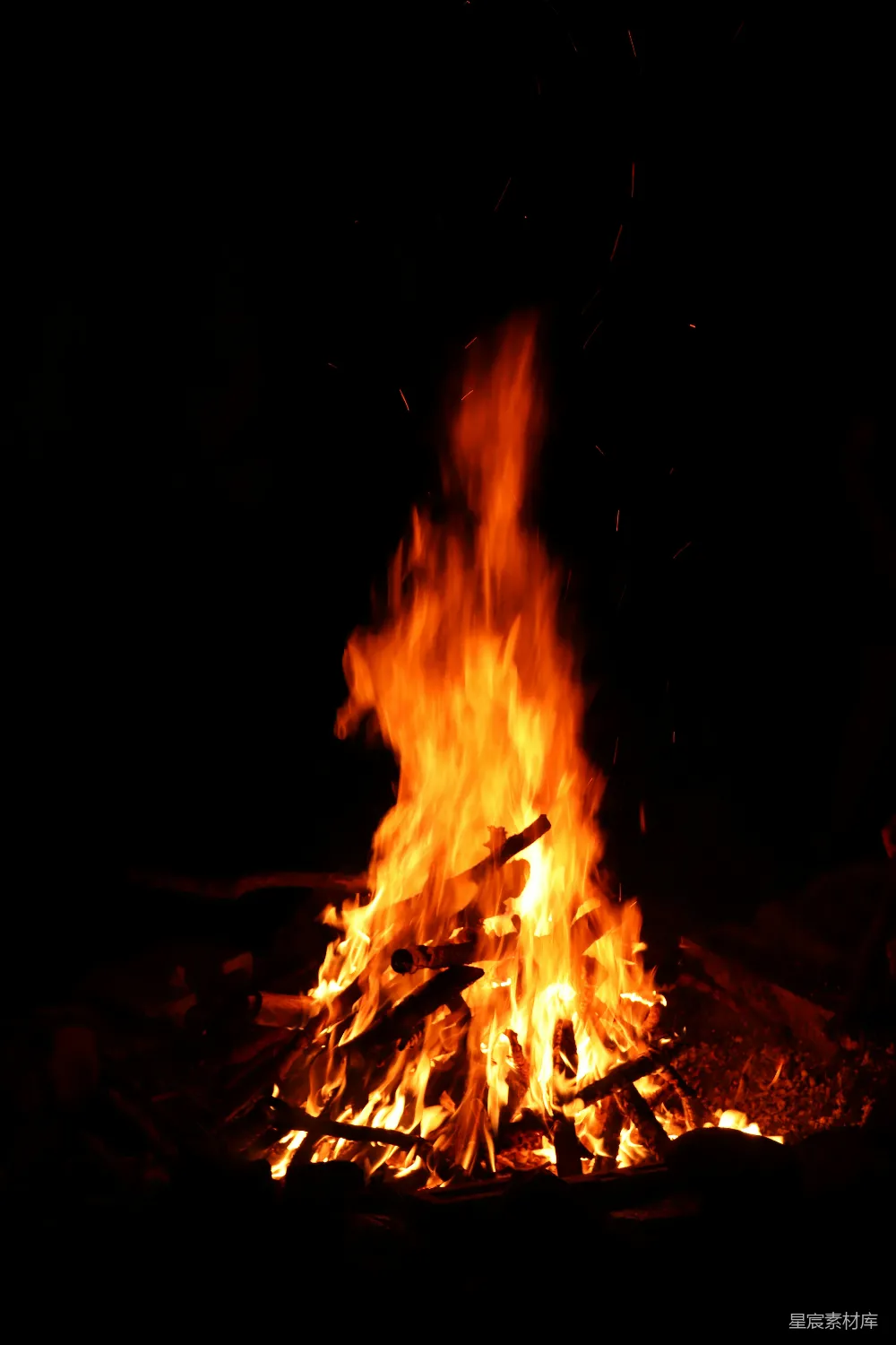 高清摄影  夜晚发生火灾